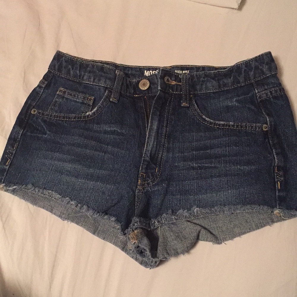 high rise denim micro shorts